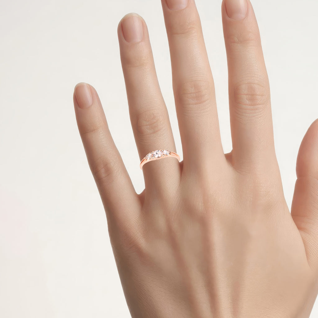 Morganite Ring With Diamonds 0.51 Carats 10K Rose Gold