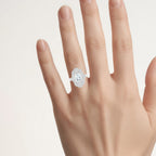 Aquamarine Ring With White Topaz 0.98 Carats Sterling Silver