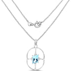 Swiss Blue Topaz Pendant 5.24 Carats Sterling Silver