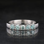 Blue Diamond Ring 0.5 Carats 9K White Gold