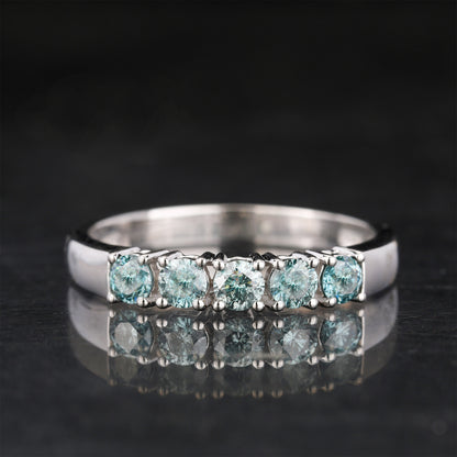 Blue Diamond Ring 0.5 Carats 9K White Gold