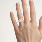Morganite Ring With Diamonds 2.6 Carats Gold Plated Silver