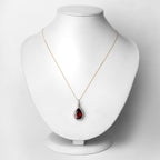Rhodolite Garnet Pendant With Diamonds 3.26 Carats 14K Yellow Gold