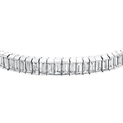 Baguette Cut Diamond Tennis Bracelet 15.69 Carats Platinum