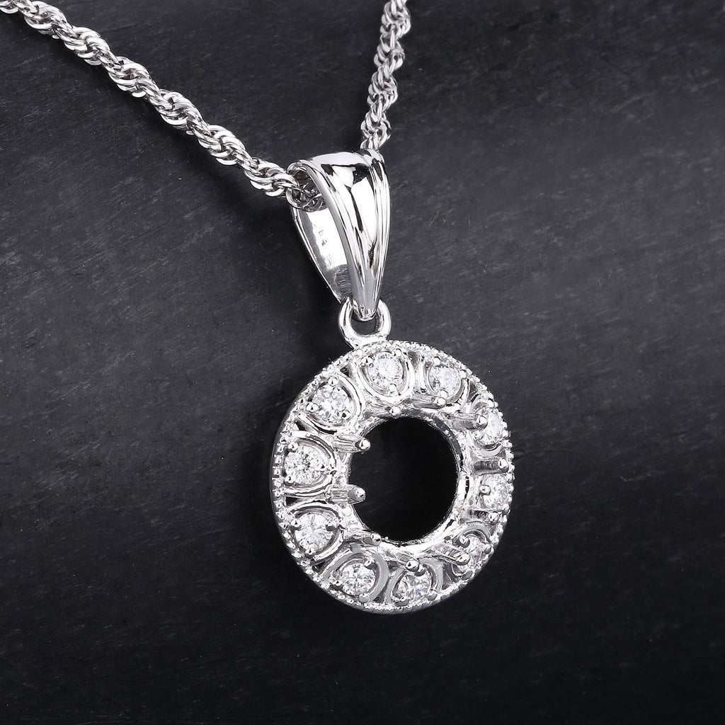 Diamond Pendant 0.28 Carats 14K White Gold