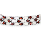 Garnet Tennis Bracelet With Opal 24 Carats Sterling Silver