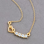 Aquamarine Heart Necklace 0.22 Carats Gold Plated Silver