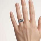 Blue Diamond Heart Ring 0.3 Carats Sterling Silver
