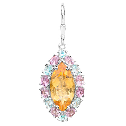 Marquise Citrine Dangle Earrings Topaz and Amethyst 27 Carats