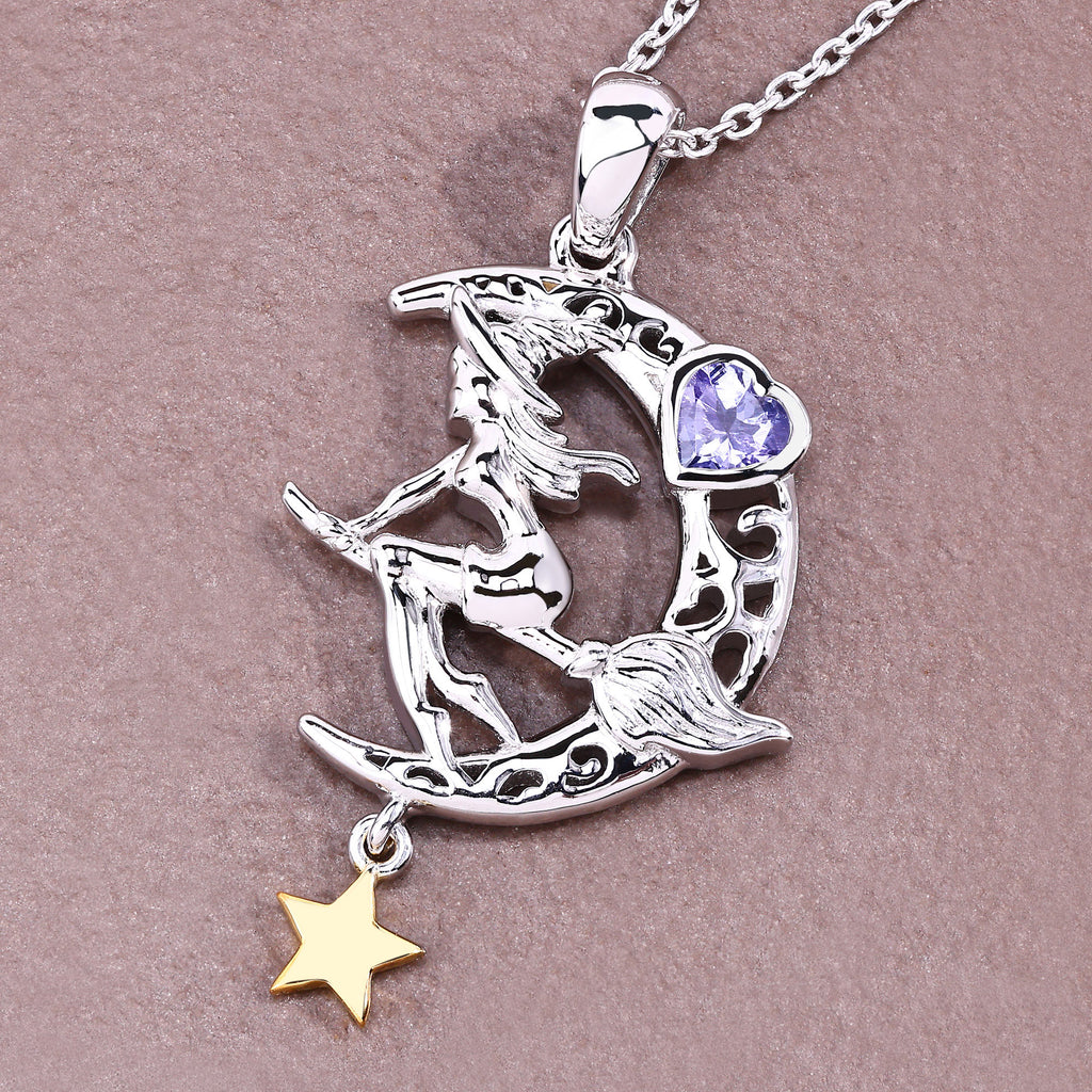 Tanzanite Witch Pendant 0.18 Carats Sterling Silver