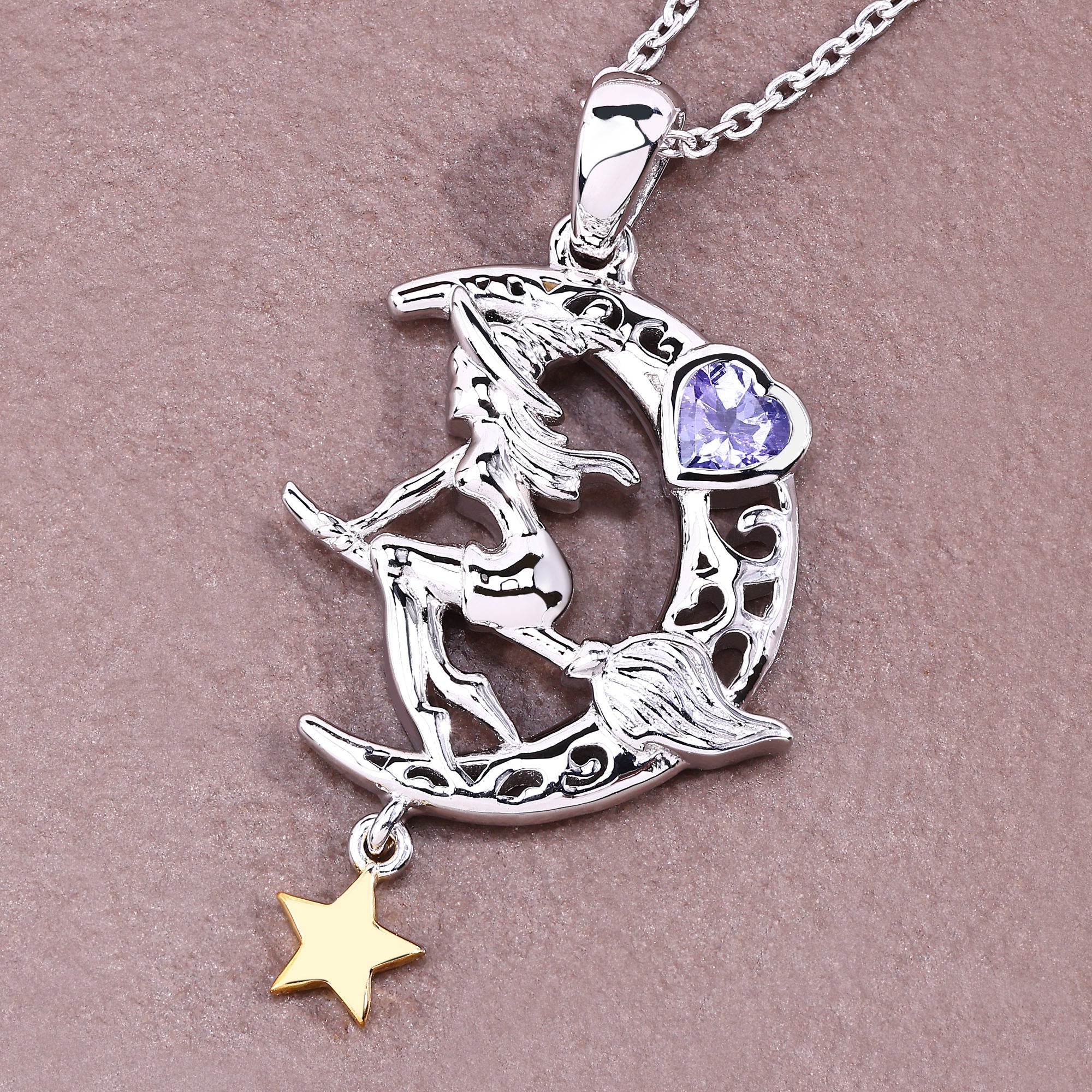 Tanzanite Witch Pendant 0.18 Carats Sterling Silver