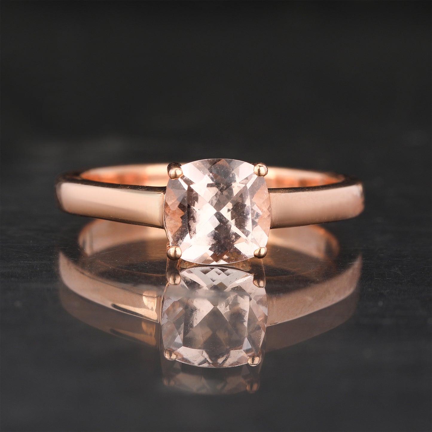Morganite Ring 1.2 Carats 9K Rose Gold