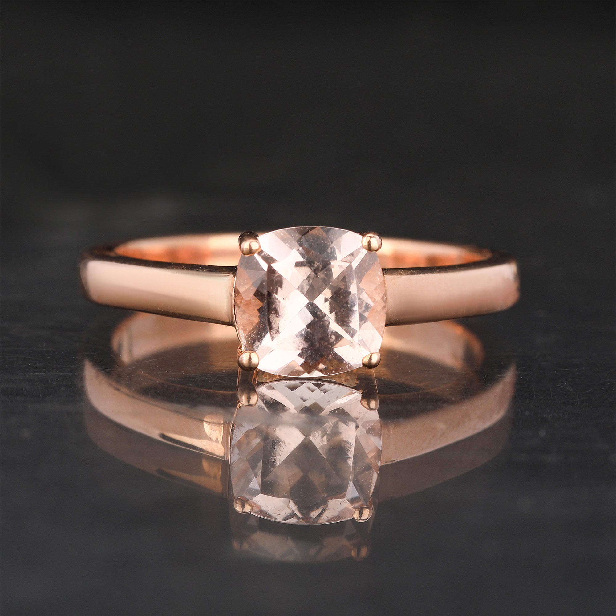 Morganite Ring 1.2 Carats 9K Rose Gold