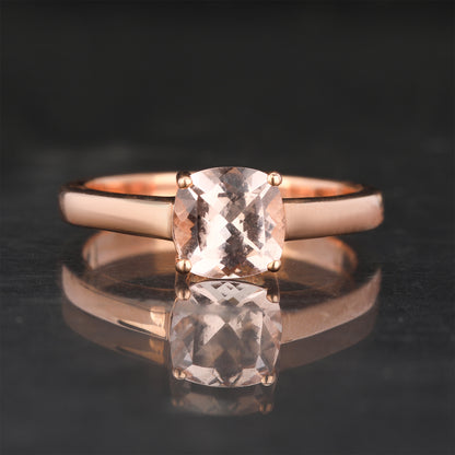 Morganite Ring 1.2 Carats 9K Rose Gold