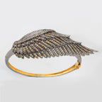 Multicolor Diamond Wing Bangle Bracelet 2.7 Carats