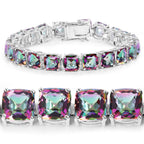 Rainbow Quartz Tennis Bracelet 48.9 Carats Sterling Silver