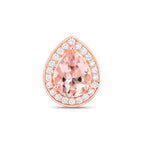 Morganite Stud Earrings With Diamonds 2.02 Carats 14K Rose Gold