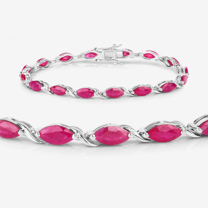 Ruby Bracelet 7.98 Carats 10K White Gold