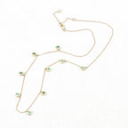 Zambian Emerald Necklace 0.88 Carats 10K Yellow Gold