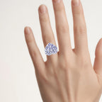Tanzanite Heart Ring 3.88 Carats Sterling Silver