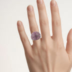 Ruby Ring With White Sapphire 2.78 Carats Gold Plated Silver