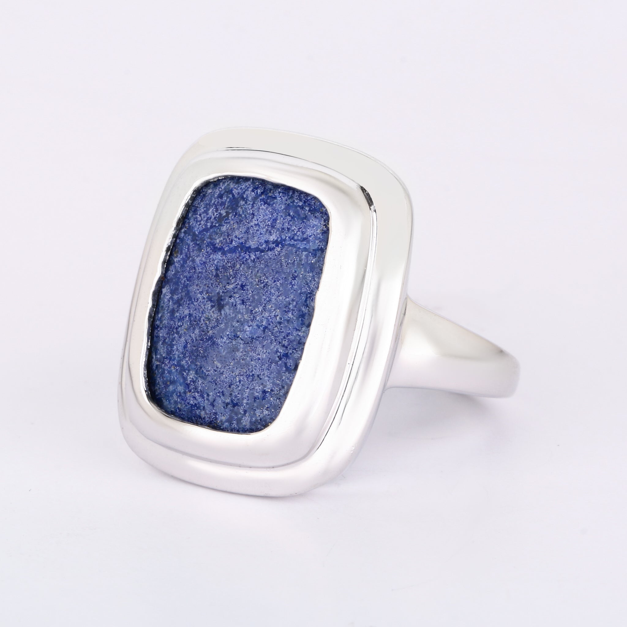 Lapis Ring 14.06 Carats Sterling Silver