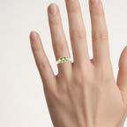 Peridot Ring With Diamonds 1.09 Carats Sterling Silver
