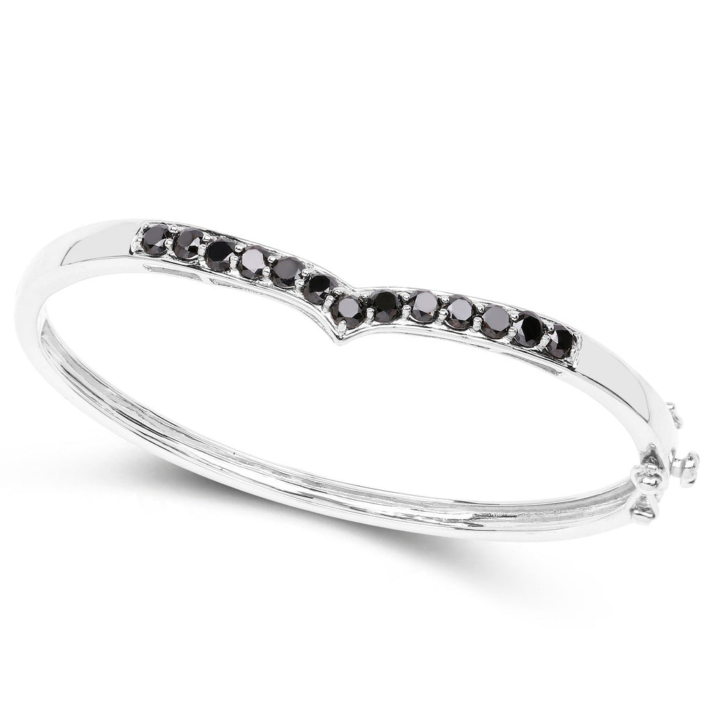 Black Diamond Bracelet 2.26 Carats Sterling Silver