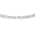Aquamarine Tennis Bracelet 8.78 Carats Sterling Silver