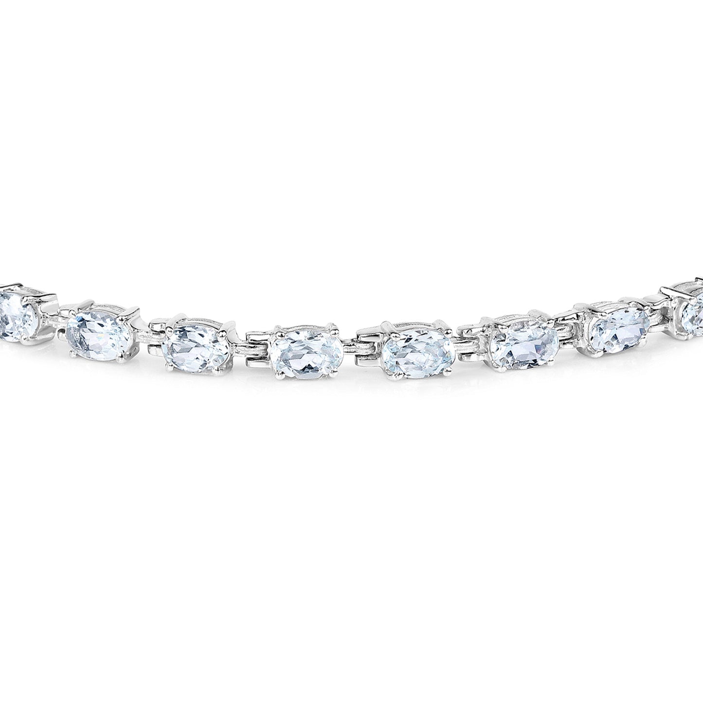 Aquamarine Tennis Bracelet 8.78 Carats Sterling Silver