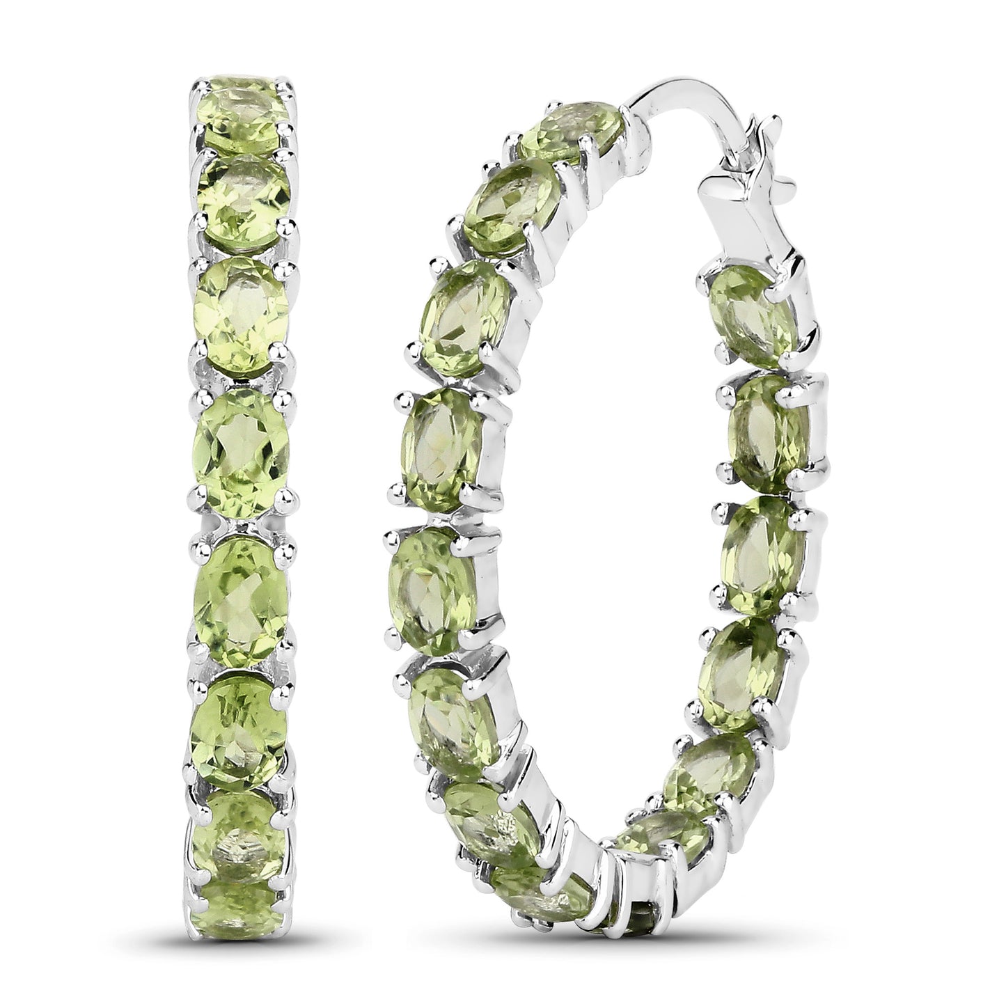 Peridot Earrings 5.08 Carats Sterling Silver