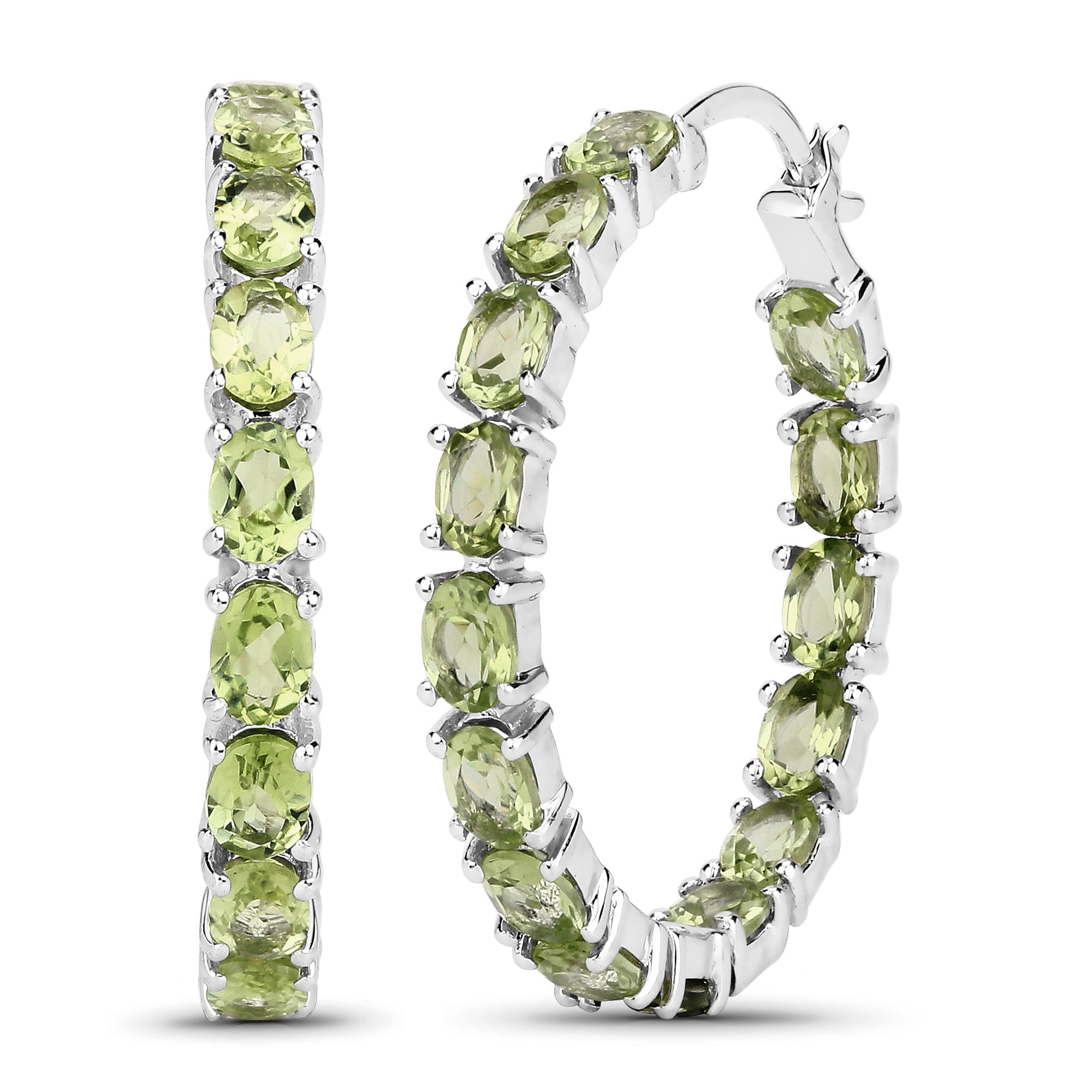 Peridot Earrings 5.08 Carats Sterling Silver