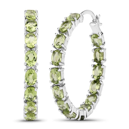 Peridot Earrings 5.08 Carats Sterling Silver