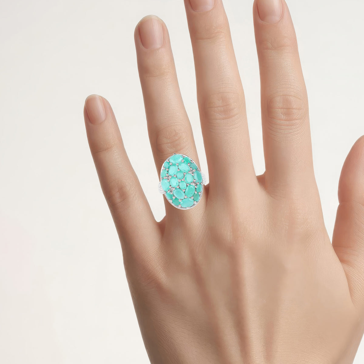 Emerald Ring 5.42 Carats Sterling Silver