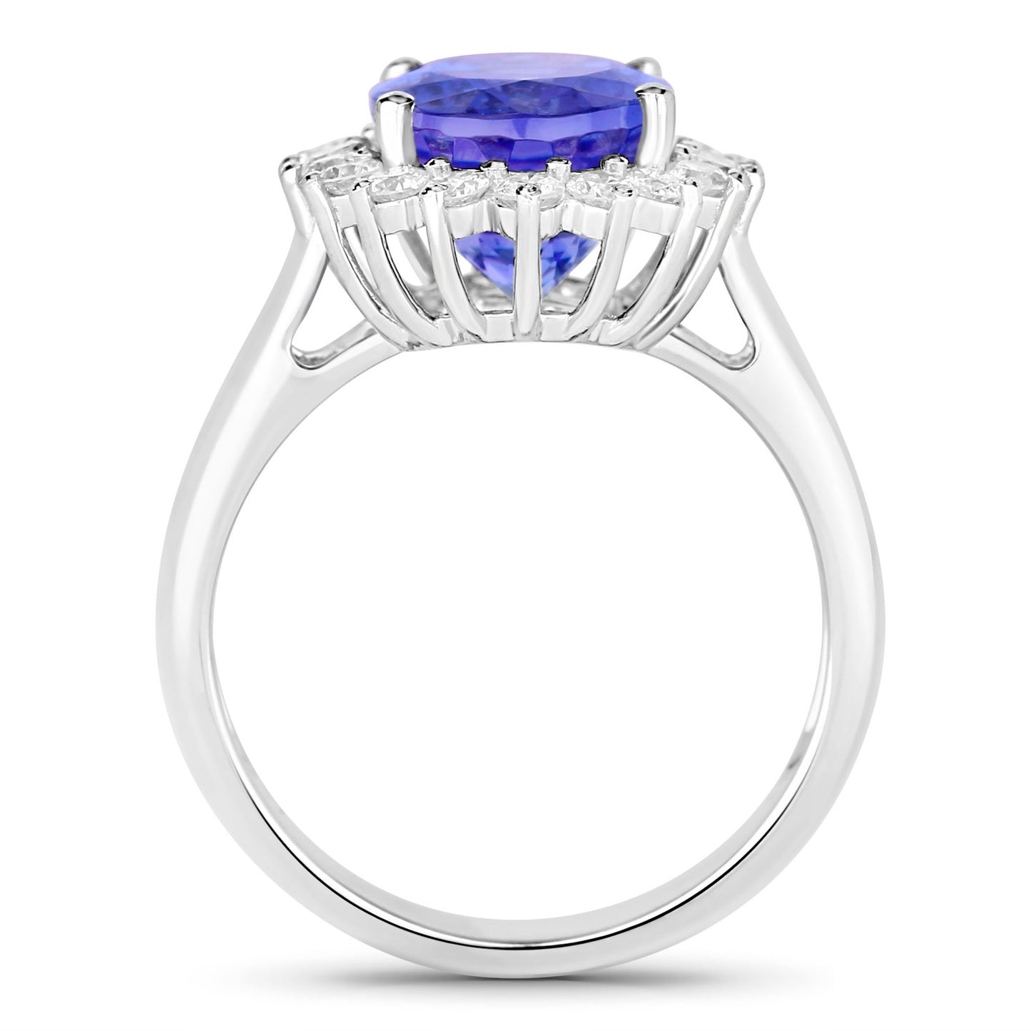 Tanzanite Ring Diamonds 5.9 Carats 14K White Gold
