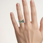 Multicolor Diamond Ring 1.4 Carats Sterling Silver