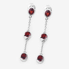 Garnet Earrings 2.68 Carats Sterling Silver