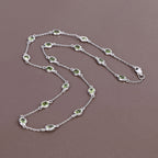 Peridot Necklace 6.28 Carats Sterling Silver