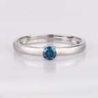 Blue Diamond Ring 0.2 Carats 9K White Gold