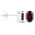 Rhodolite Garnet Stud Earrings 0.54 Carats Sterling Silver