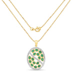 Emerald Pendant 2.22 Carats Gold Plated Silver