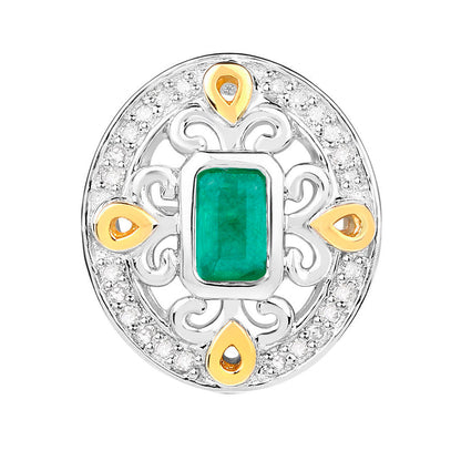 Natural Emerald Earrings With Diamonds 0.66 Carats Sterling Silver