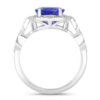Tanzanite Ring Diamonds 3.82 Carats 14K White Gold