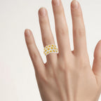 Yellow Diamond Ring 0.74 Carats Sterling Silver