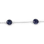 Blue Sapphire Bracelet 4.98 Carats Sterling Silver