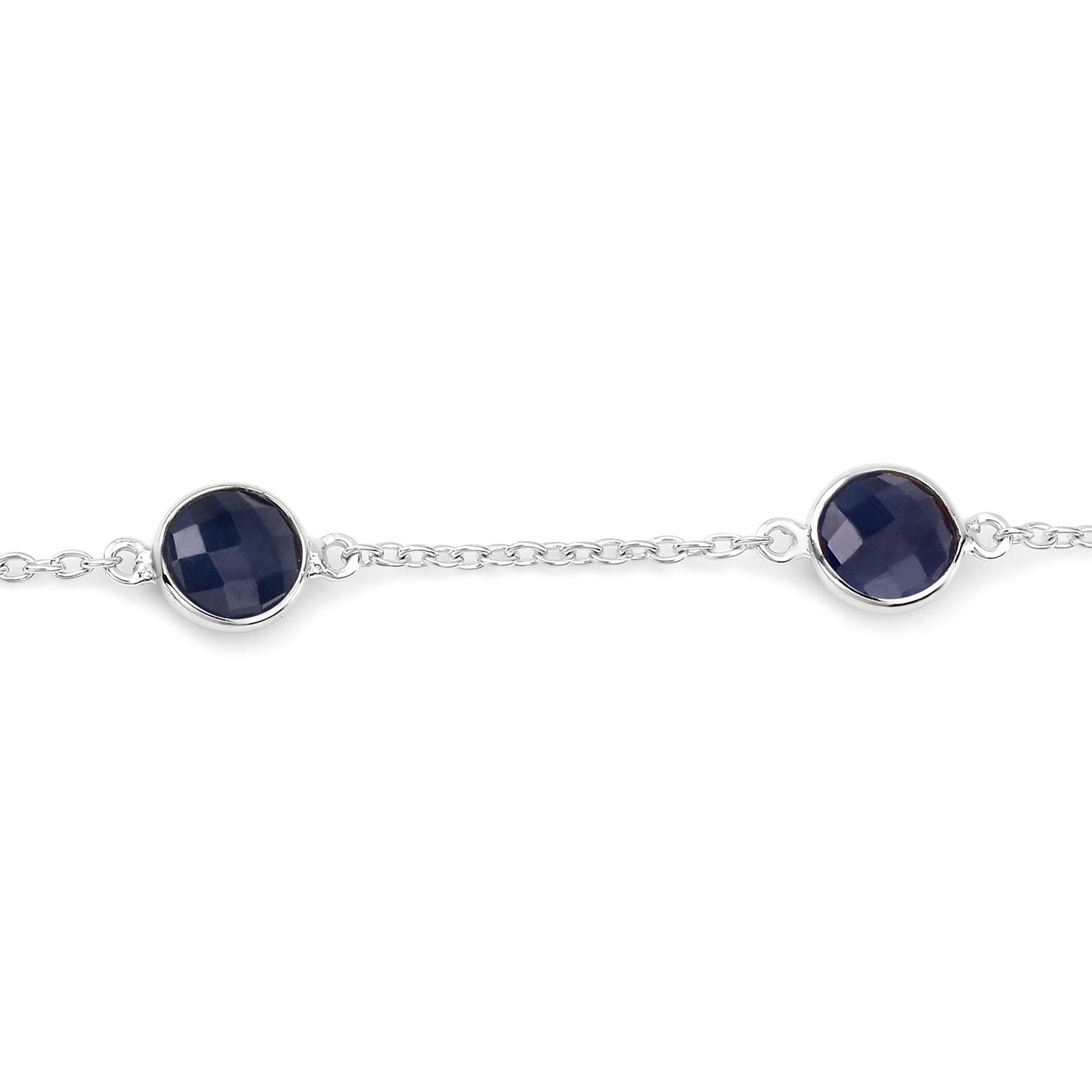 Blue Sapphire Bracelet 4.98 Carats Sterling Silver