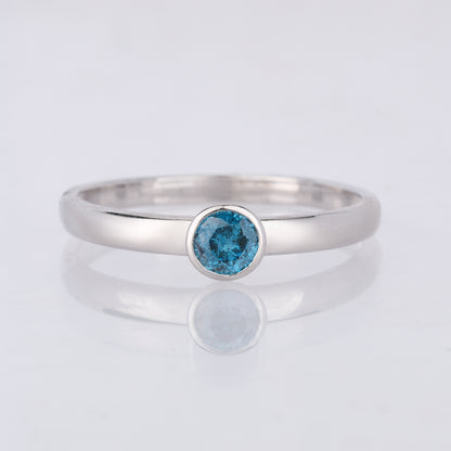 Blue Diamond Ring 0.25 Carats 9K White Gold