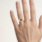 Black Diamond Ring 0.62 Carats Gold Plated Silver