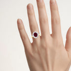 Ruby Ring With Diamonds 3.22 Carats 14K Yellow Gold