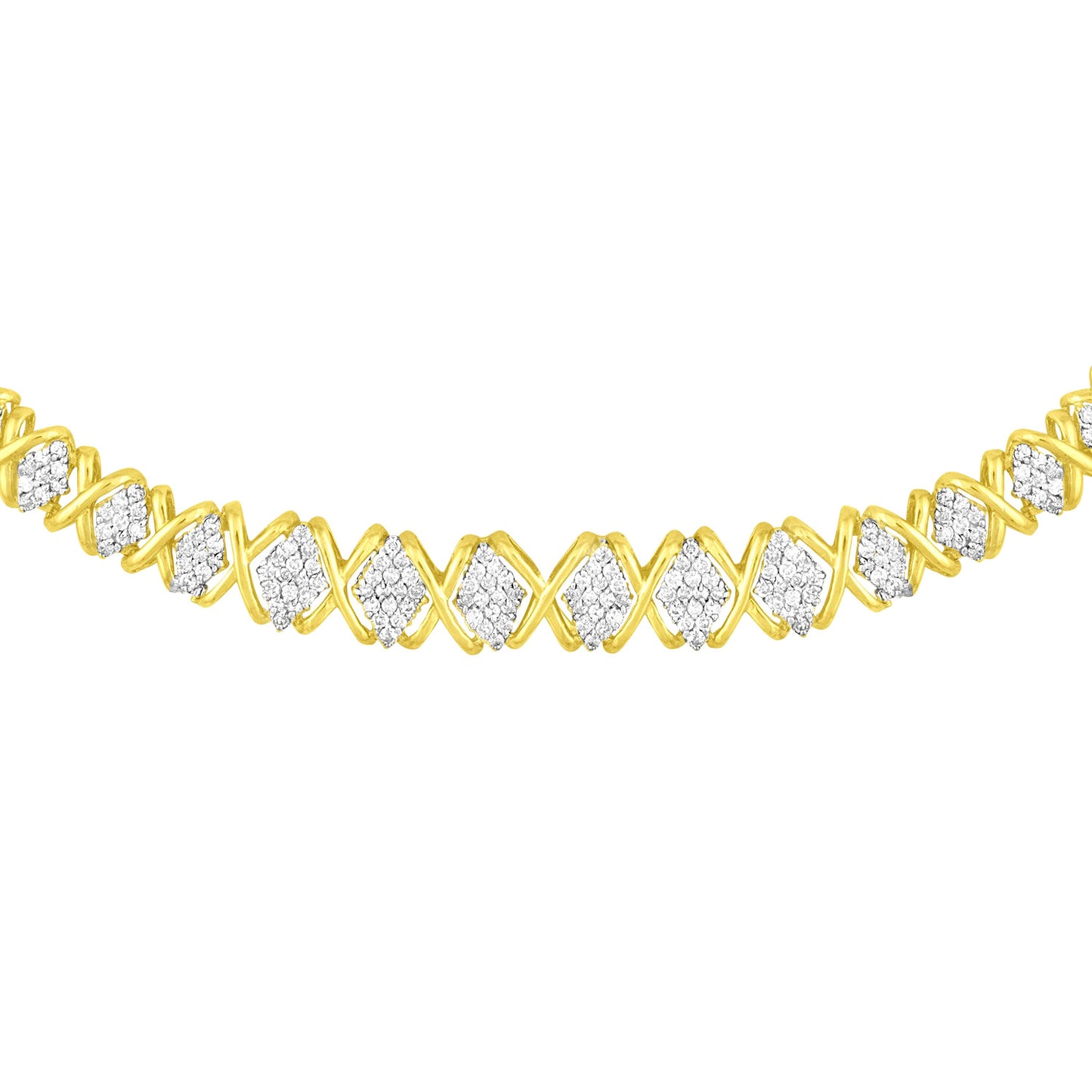 Riviera Necklace With Diamonds 4.15 Carats 10K Yellow Gold